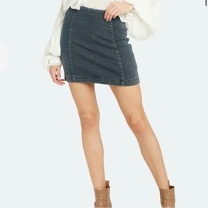 Free People High Waisted Denim Mini Skirt